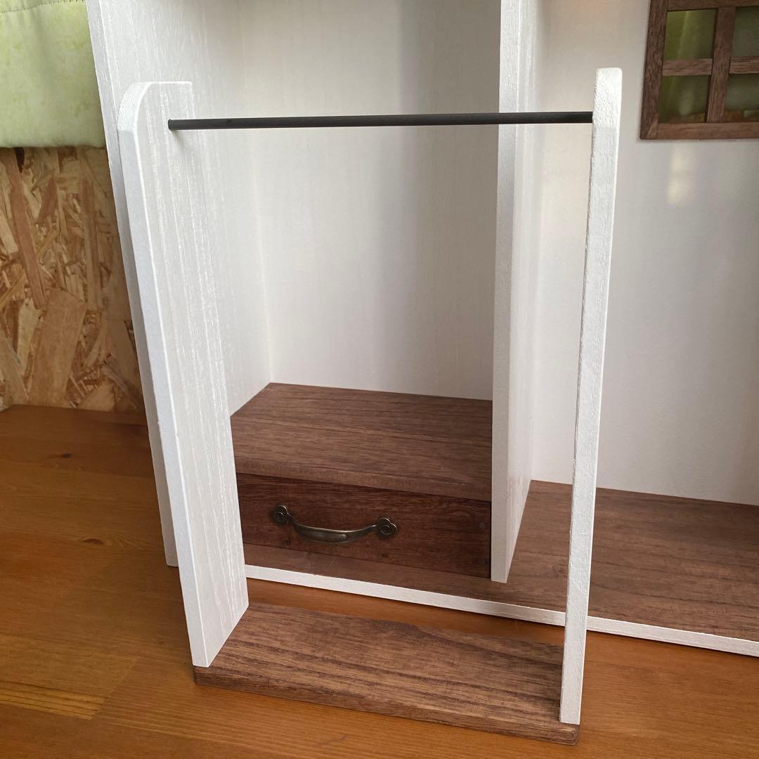❤︎おうち型人形用木製収納ケース　ブライスアイシードールパオラドール　クローゼット