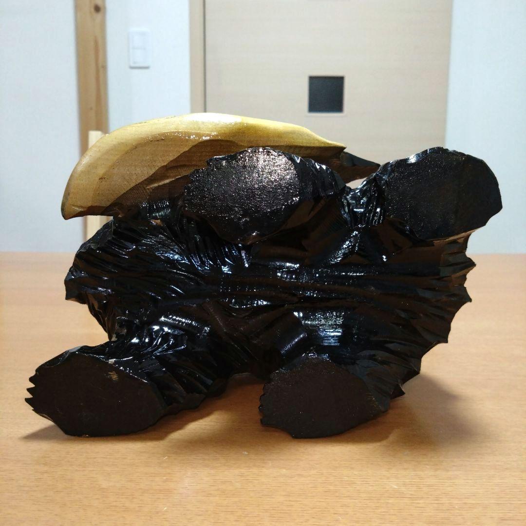 ◆鮭を咥えた熊の置物◆木彫り◆北海道民芸品◆伝統工芸品◆昭和レトロ◆ビンテージ