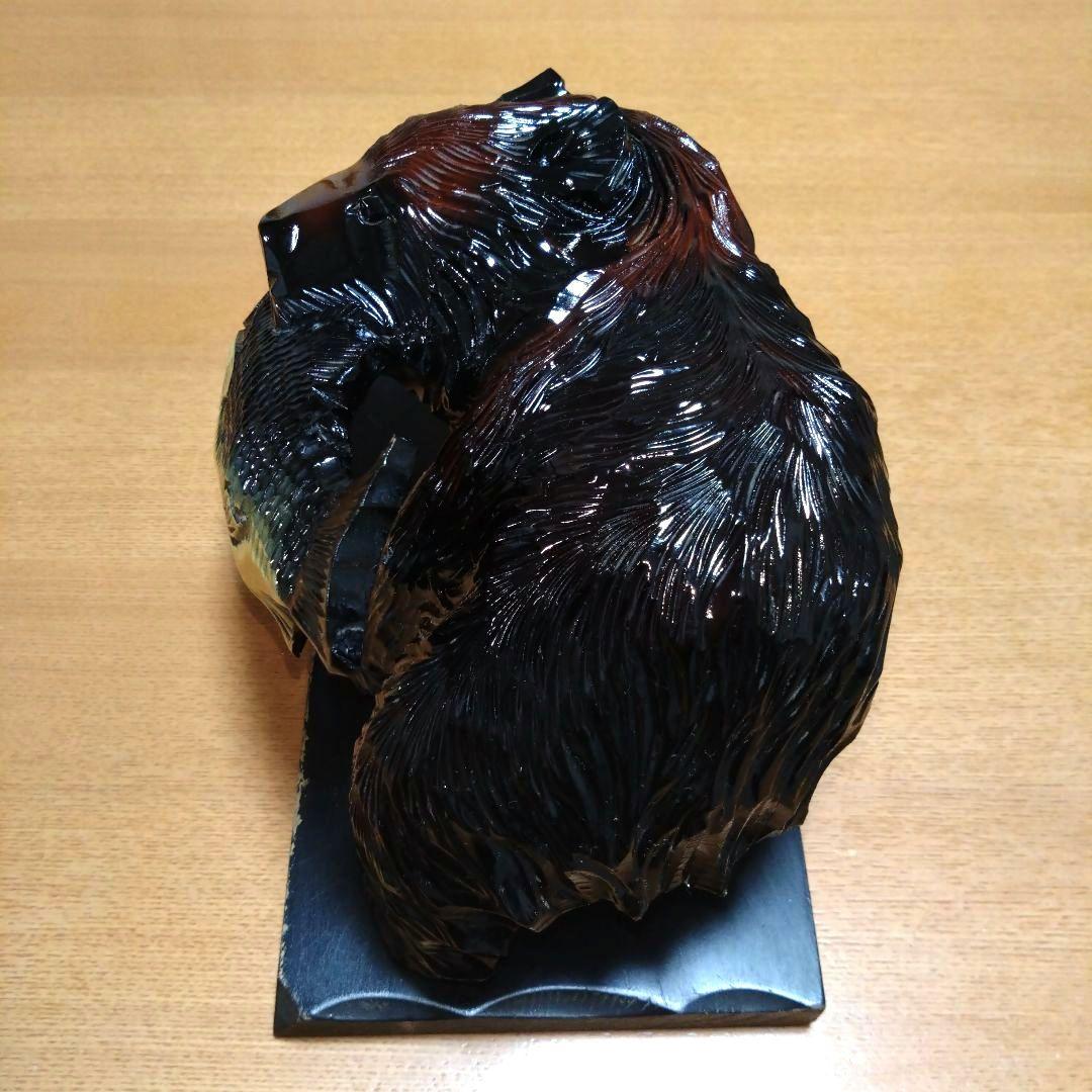 ◆鮭を咥えた熊の置物◆木彫り◆北海道民芸品◆伝統工芸品◆昭和レトロ◆ビンテージ
