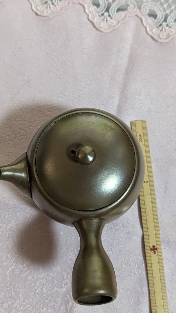 常滑焼 名工 一光作グリーングレー 陶器急須 小型