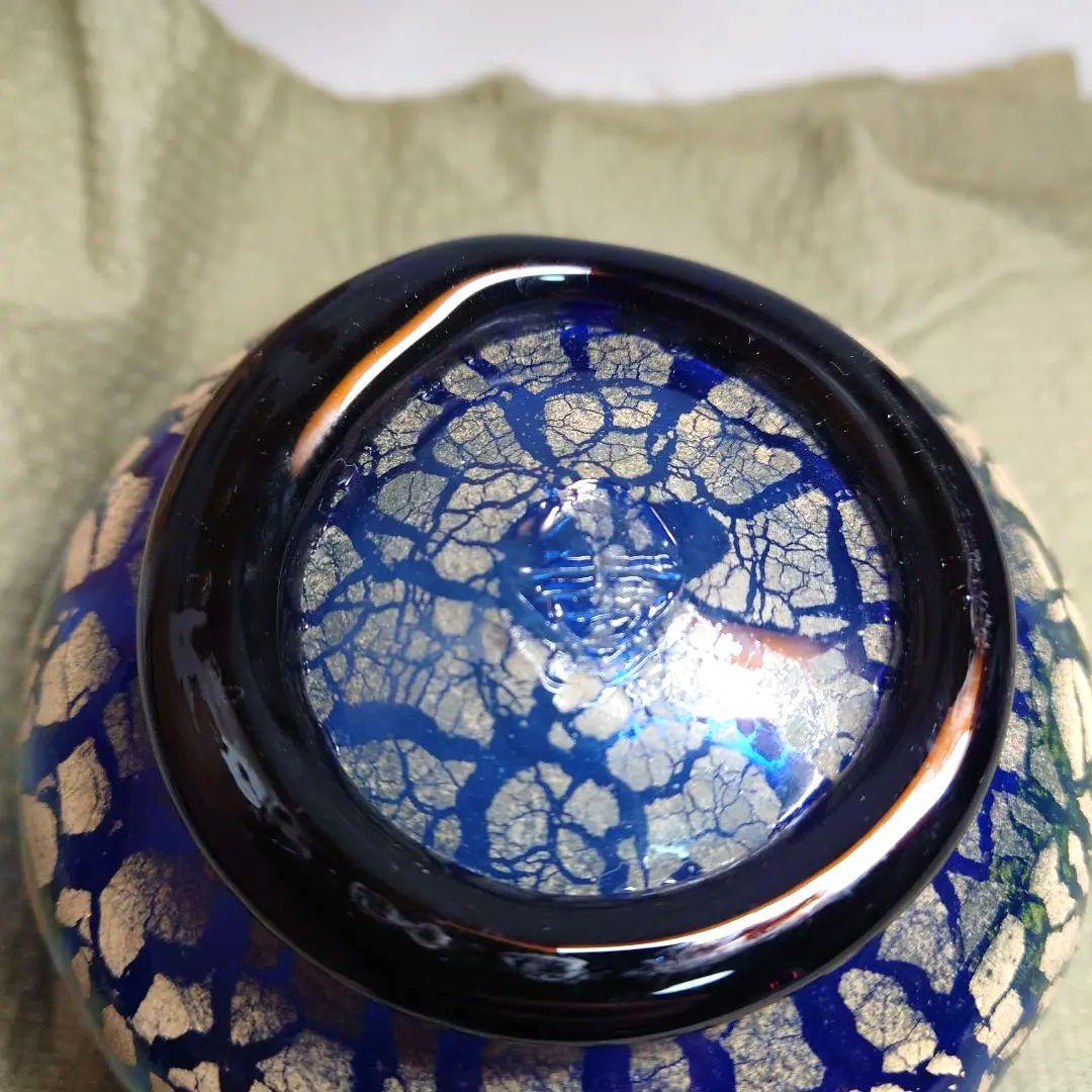 稲嶺盛吉　抹茶碗　硝子　抹茶茶碗　茶碗　茶道具　共箱　琉球ガラスの名工