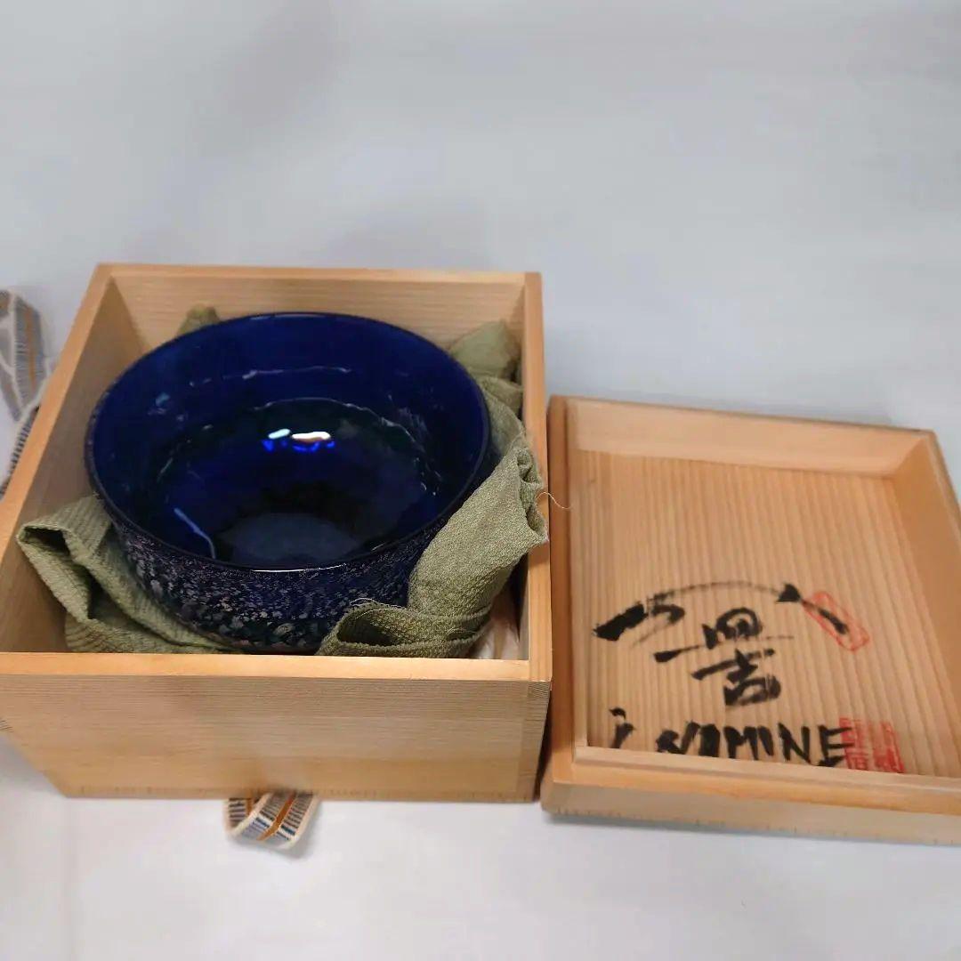 稲嶺盛吉　抹茶碗　硝子　抹茶茶碗　茶碗　茶道具　共箱　琉球ガラスの名工