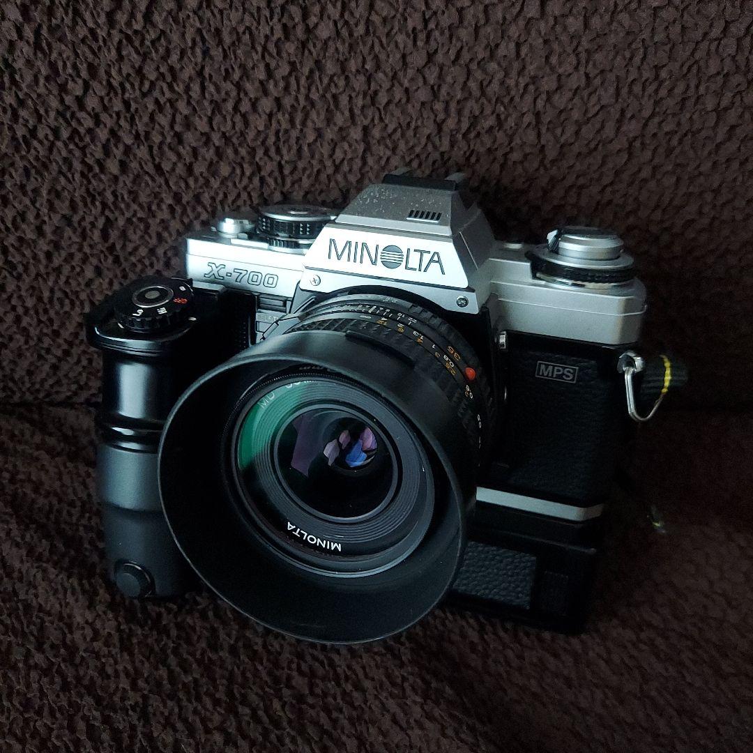 【希少シルバー】MINOLTA X-700 35mmf2.8　モータードライブ付