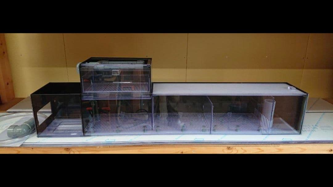 120ガラス水槽用上部フィルター　レイシーP仕様　ウールボックス引き出し　３面黒