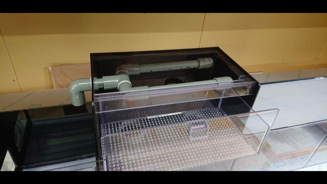 120ガラス水槽用上部フィルター　レイシーP仕様　ウールボックス引き出し　３面黒