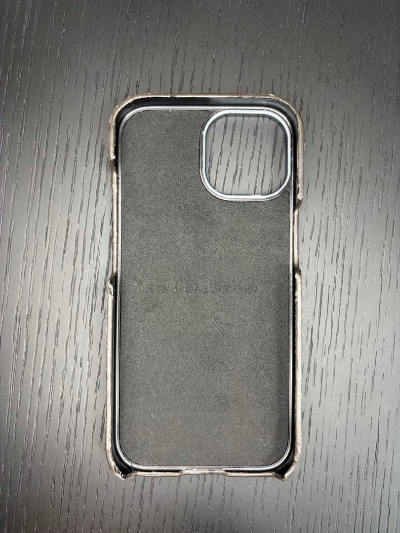 BONAVENTURA iPhone15ケース シュリンクレザー グレージュ