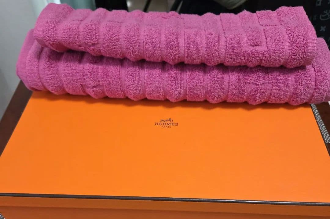 HERMES ピンクタオル 2枚セット