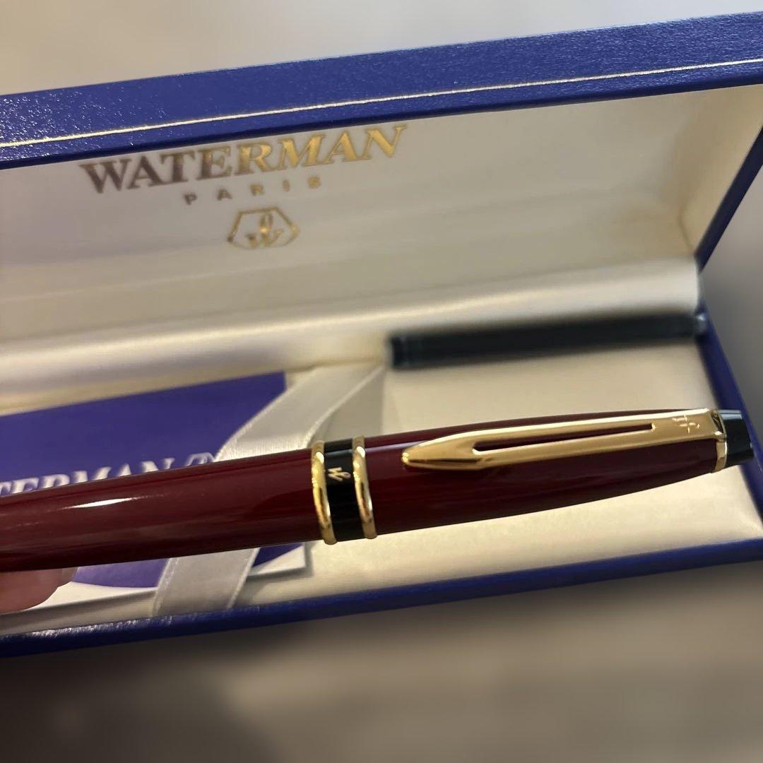 WATERMAN ウォーターマン 万年筆 ボルドー 箱付 インク付 美品