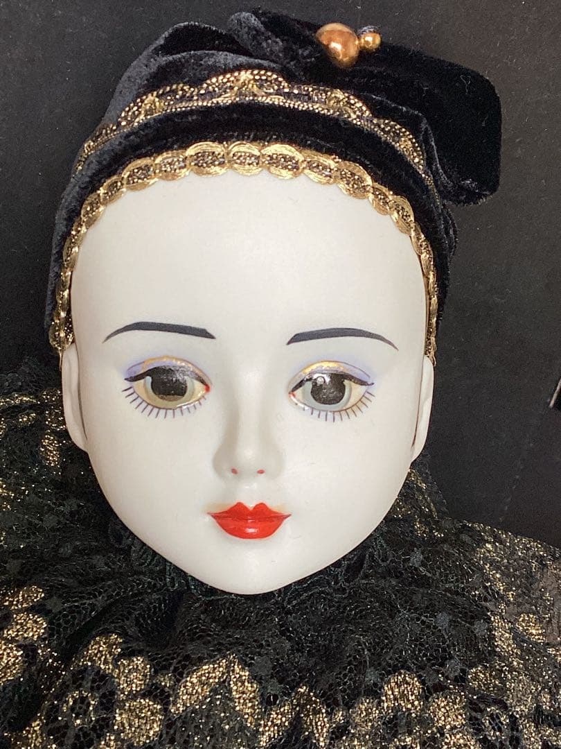 未使用　美品　サンキョー　White Clown ピエロ　ビスクドール箱付日本製