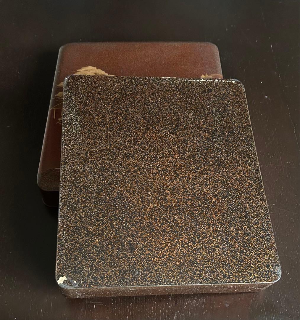 金蒔絵　時代漆器 硯箱一式 水滴　　硯　筆　書道具 木製