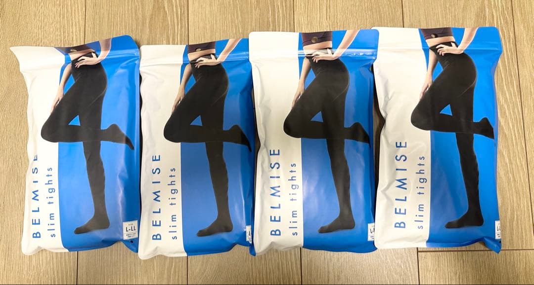 【新品✴︎未使用】BELMISE スリムタイツ 着圧レギンス4枚 ブラックL-LL