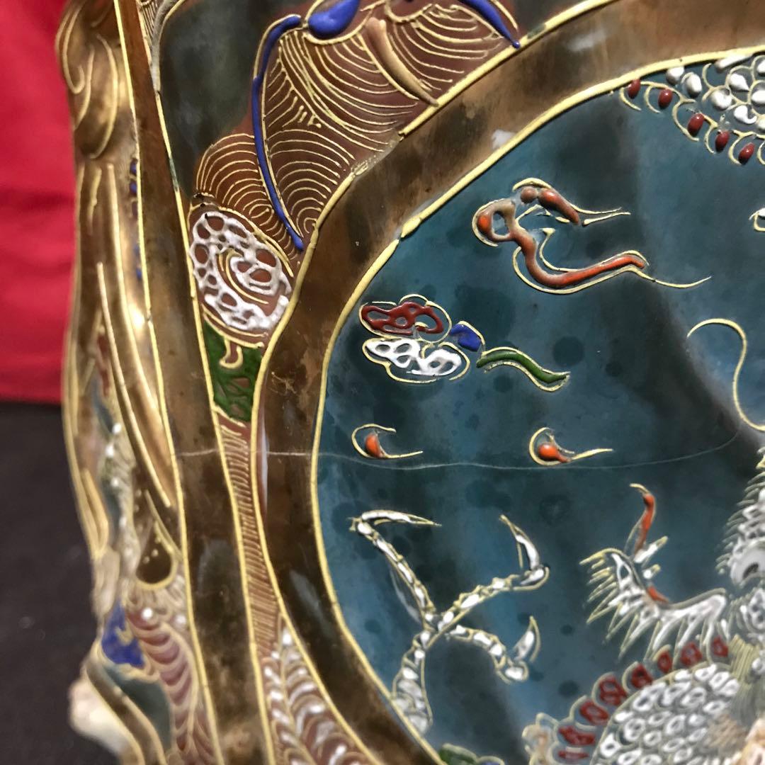 開運‼️古美術 骨董品 工芸品 九谷焼 ‼️縁起置物 ●大型観音立像 守護仏●