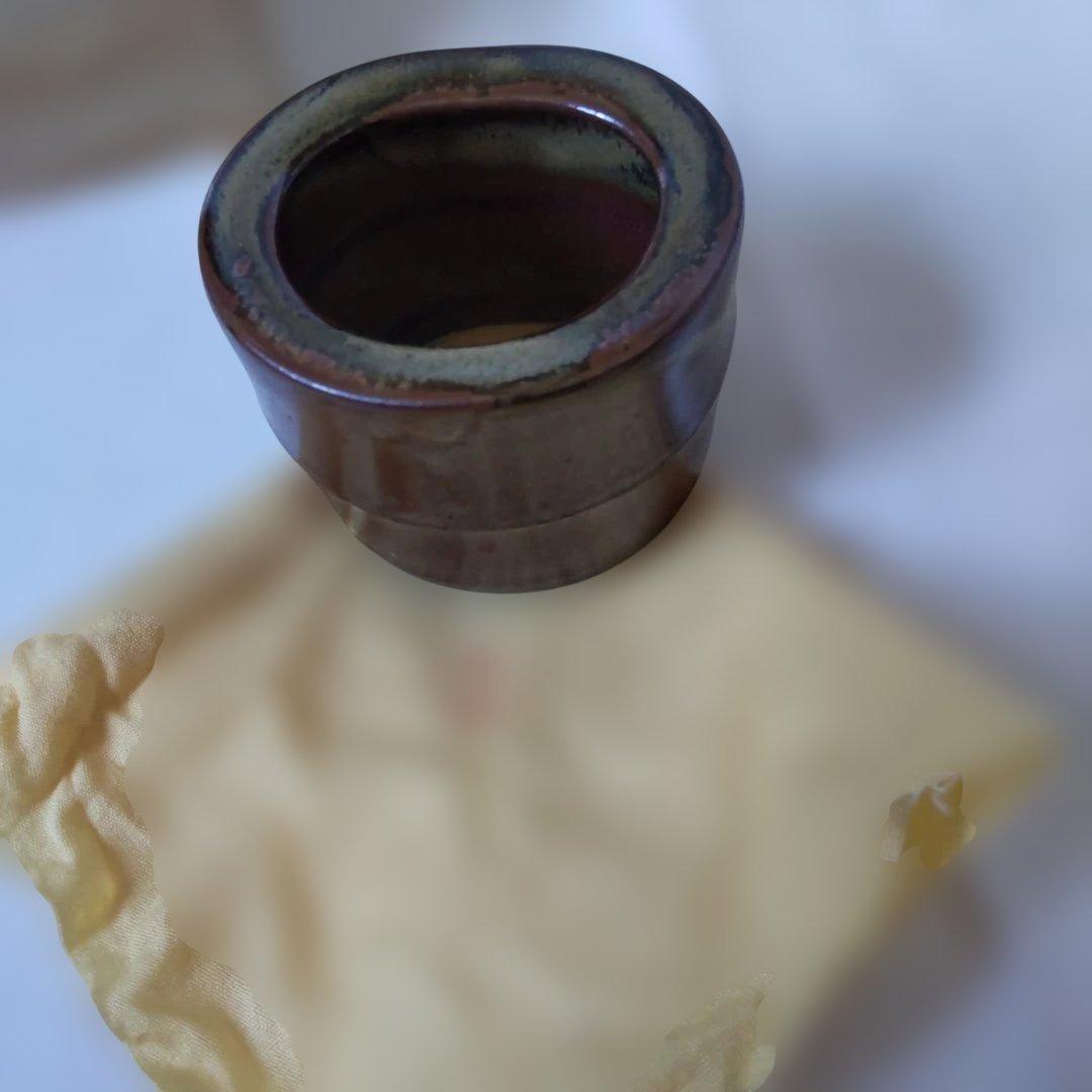 高取焼 竹蓋置 蓋置 静山窯 高取静山 作 共箱 共布 栞 茶道具 茶器 美品
