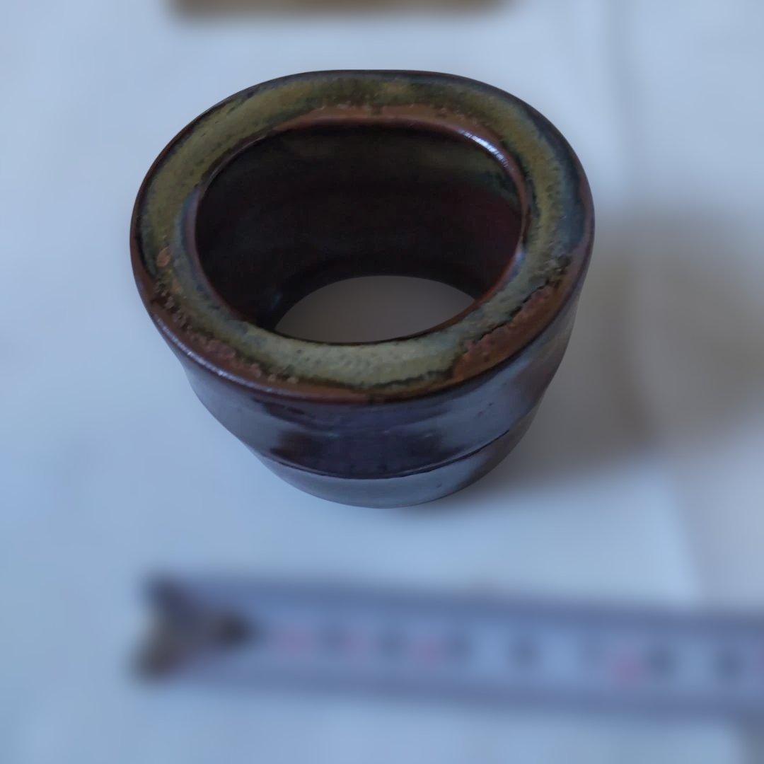 高取焼 竹蓋置 蓋置 静山窯 高取静山 作 共箱 共布 栞 茶道具 茶器 美品