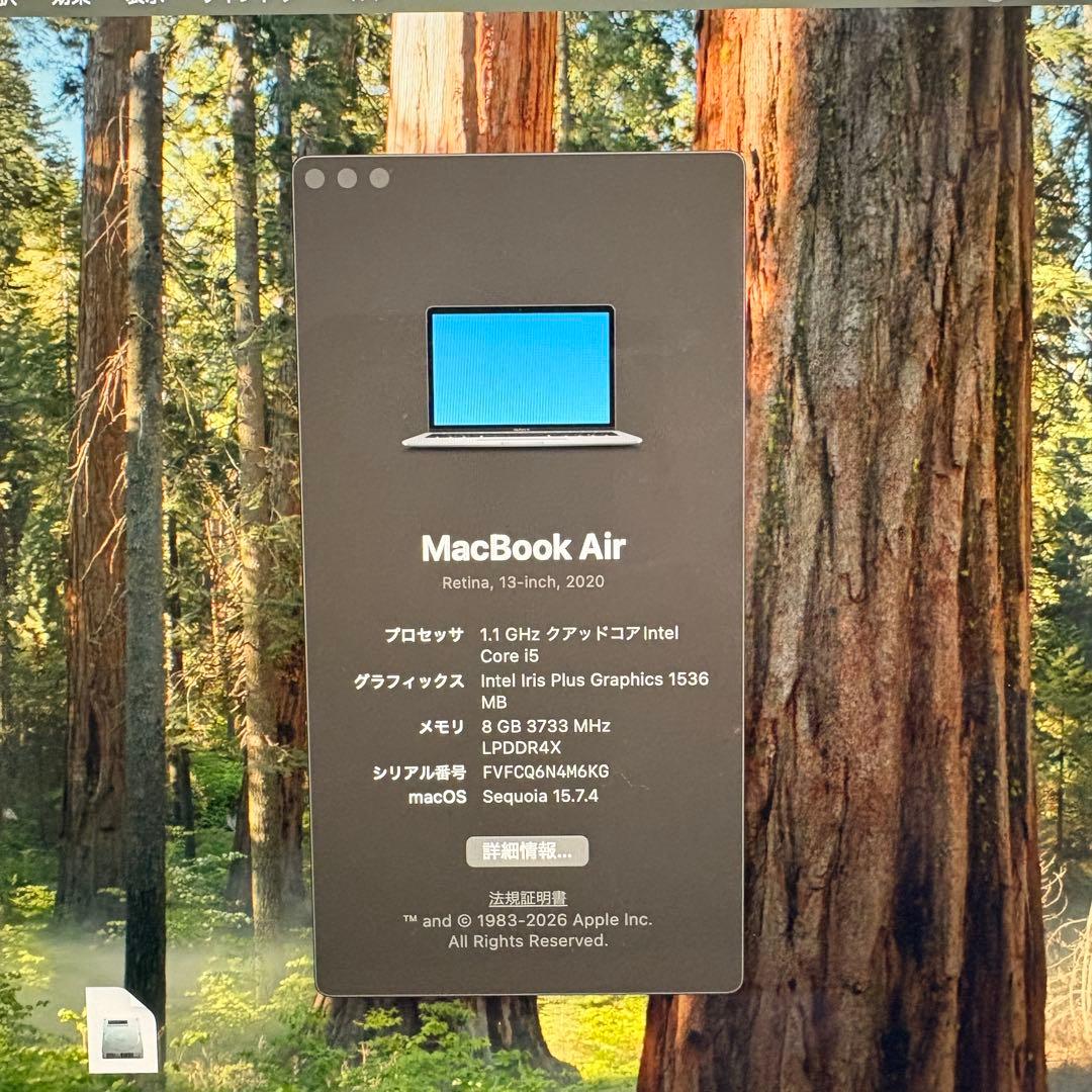 MacBook本体 MacBook Air 2020 A2179 SSD512GB