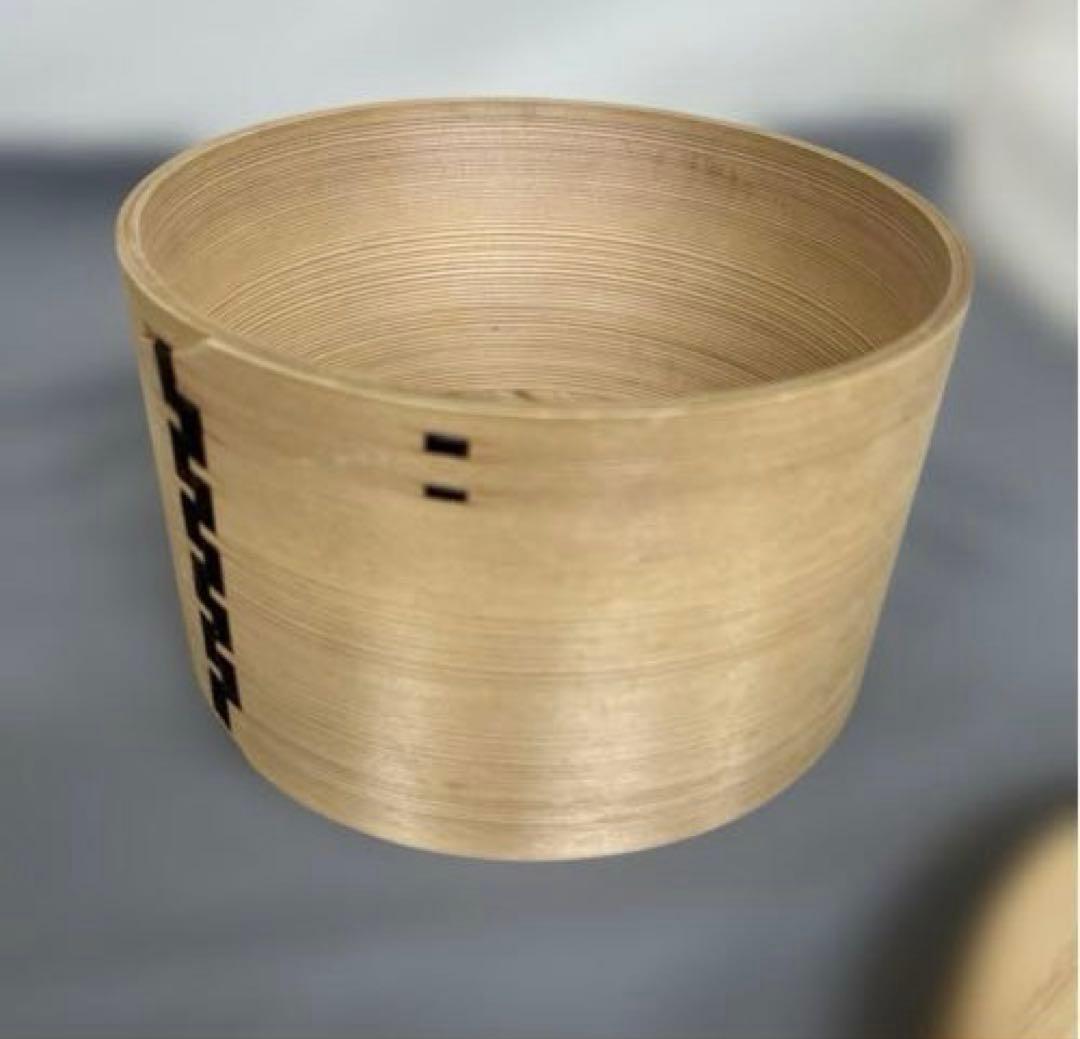 木製 円形　曲げわっぱ 蓋付き　木製　20cm