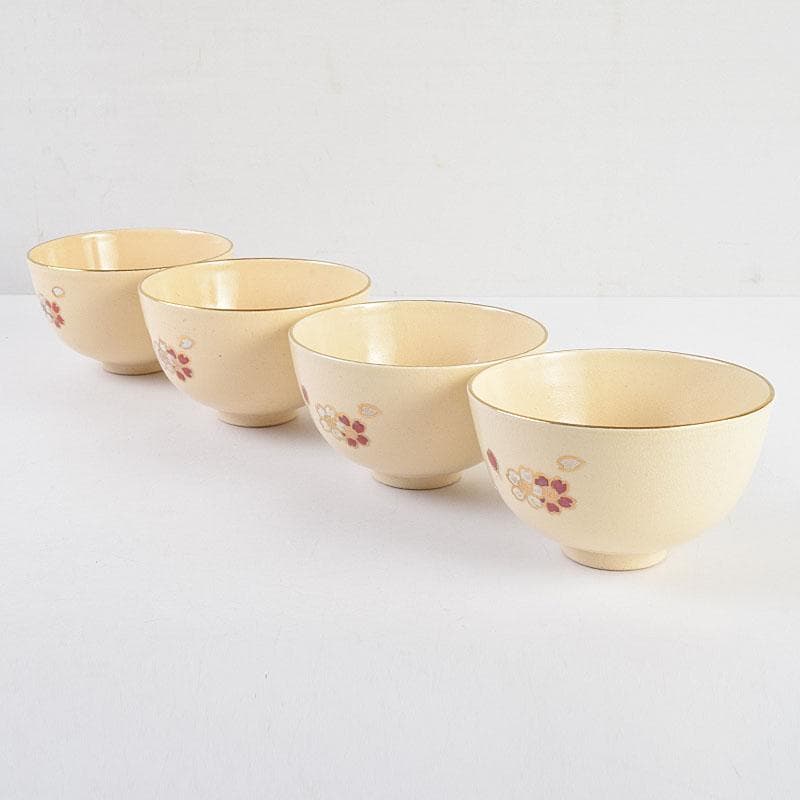 茶道具　京焼　野々村仁清　色絵桜文　数茶碗　八客　M　R9336
