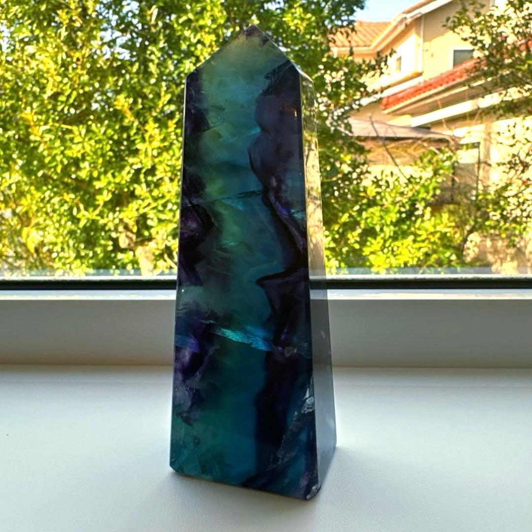 ブルーフローライト　タワー　183.3g10.3 フローライト Fluorite