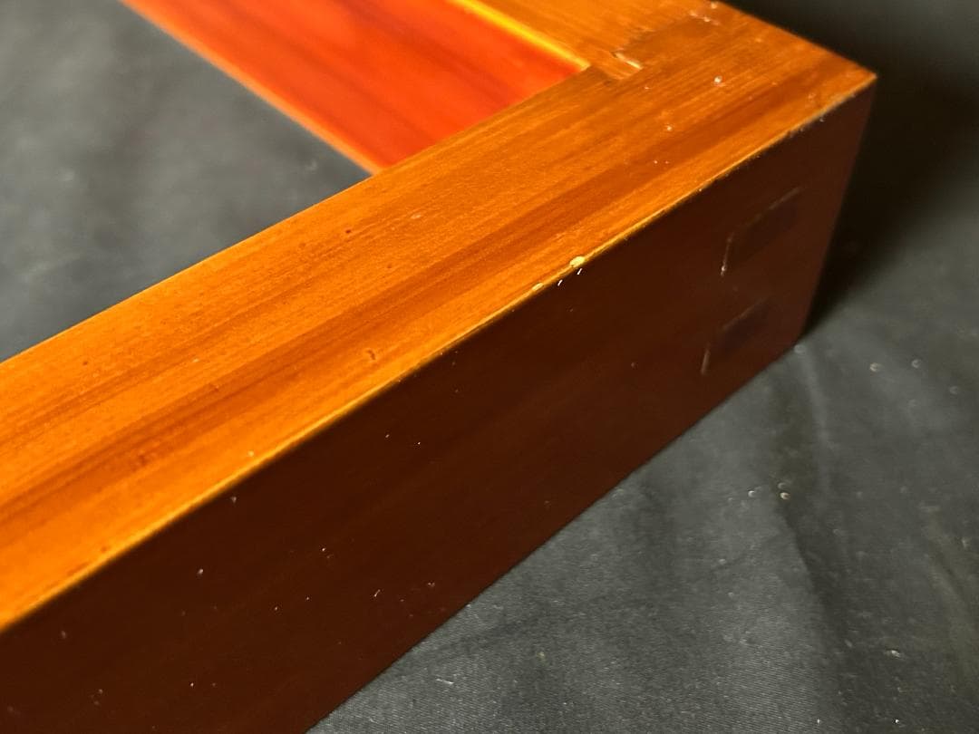 飛騨 春慶塗 木製 炉縁 茶道具 木箱入 54
