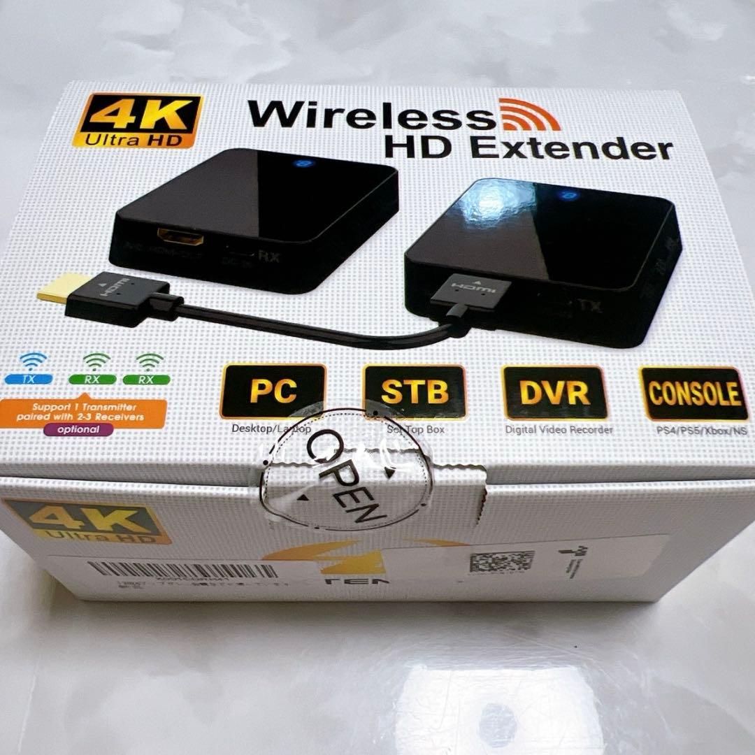 ワイヤレスHDMI送信機受信機 無線4K@30Hz LuckDog 4Kデコード