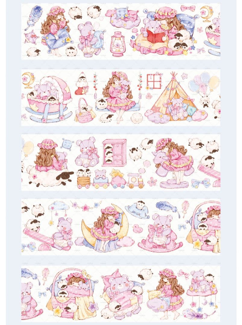 J298＃梦游少女(PET)MOODTAPE切り売り海外人物マステ女の子