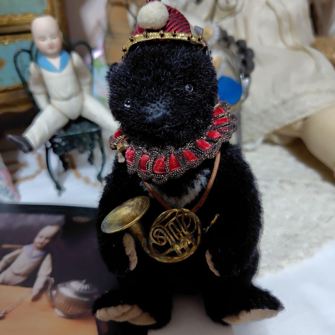 美品　小さなサーカスの黒いベアホルン付き 作家作品