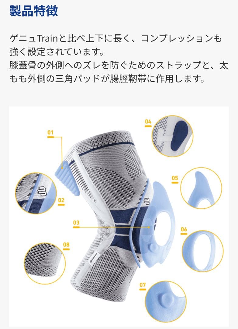 BAUERFEIND GenuTrain P3 膝サポーター左足用 サイズ2