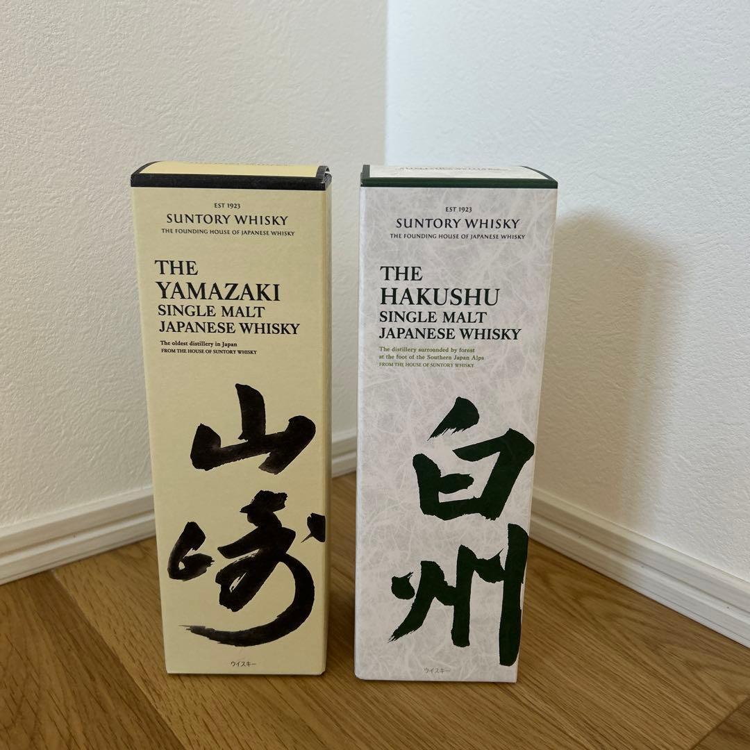 山崎、白州ウイスキー 700ml 43% 100周年記念ボトル2本セット