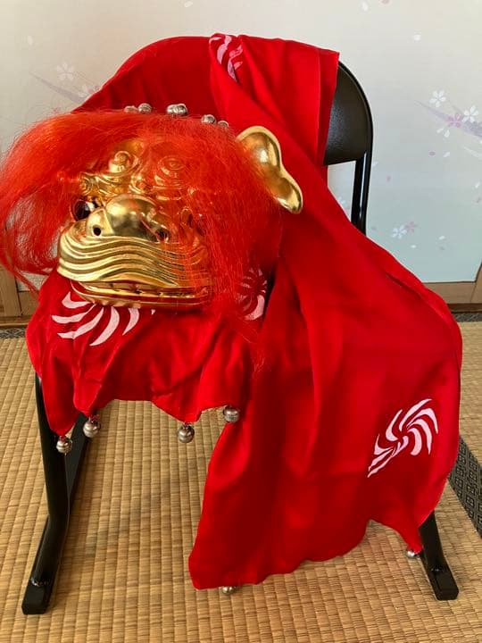 日舞小道具　獅子舞　子獅子　赤獅子　舞 手獅子