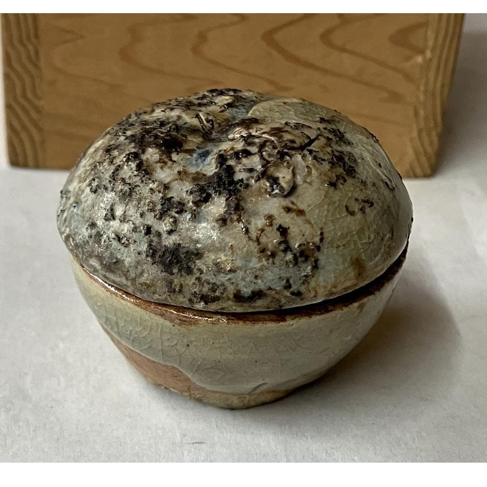 p034 清水六兵衛 香合 合わせ箱 時代 茶道具