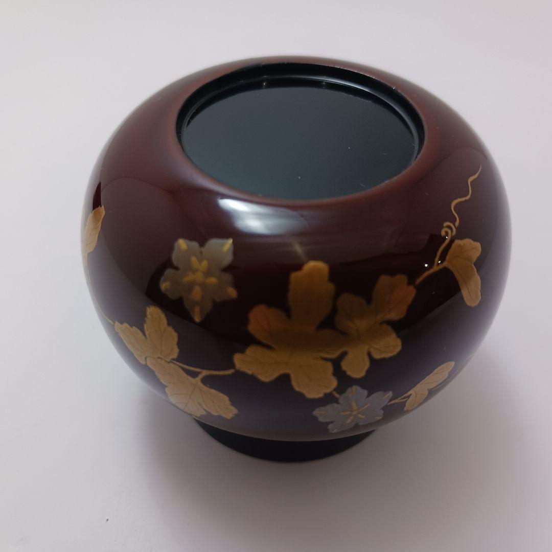 Y2782-2 茶道具 中村湖彩 蔦蒔絵 瓢茶器 茶入 共箱
