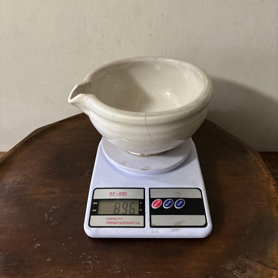 東北民窯　平清水焼　片口その②白釉　花器　こね鉢　白磁　骨董アンティーク　検李朝