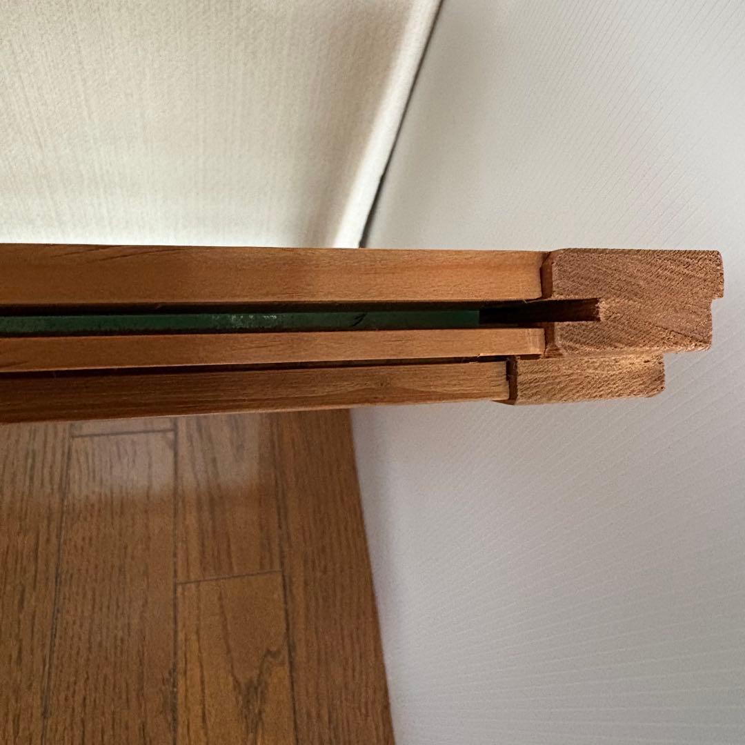 引き戸　2枚セット　室内使用品 昭和板型ガラス　木枠付き　飾り桟