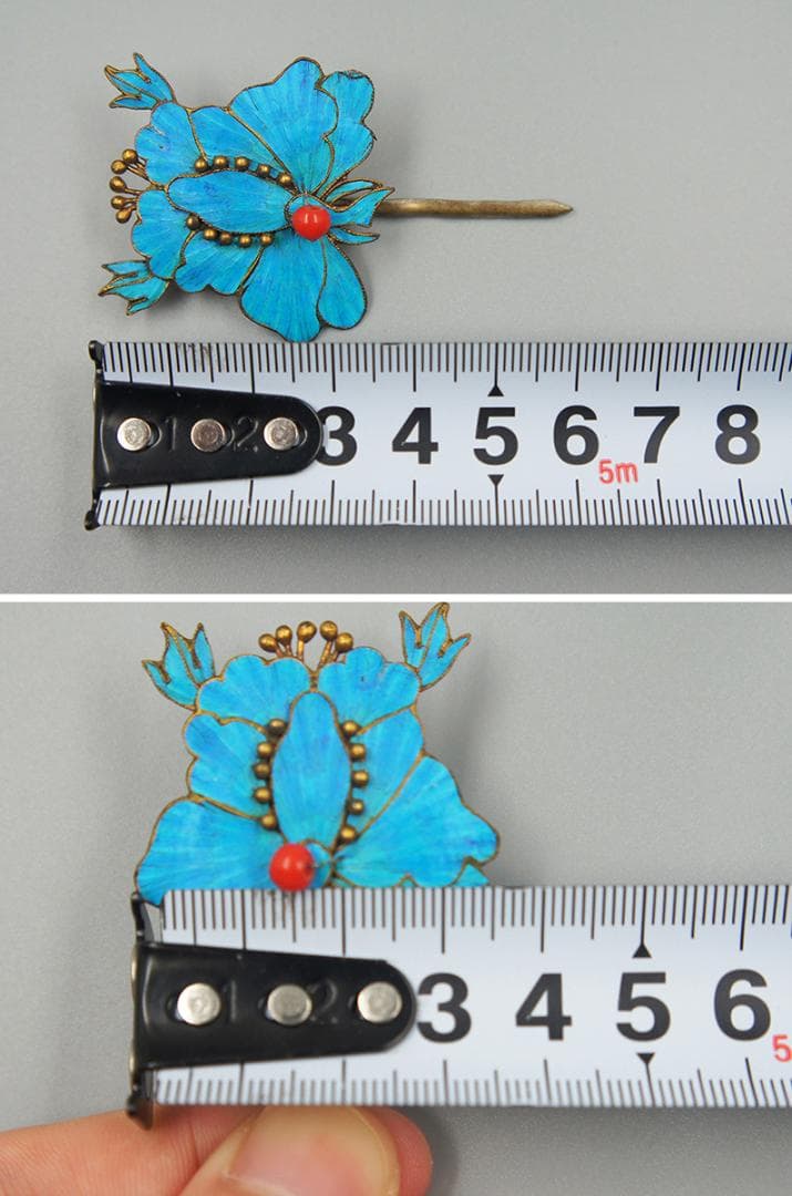 【繍】　★ 織繍 打籽繍花魚紋挽袖裁片 ★　清時代　金魚花卉 刺繍文様　明清繍品