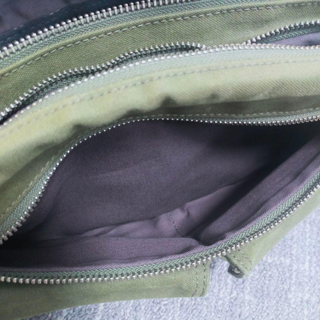 【美品】倉敷帆布　ショルダーバッグ 　カーキ