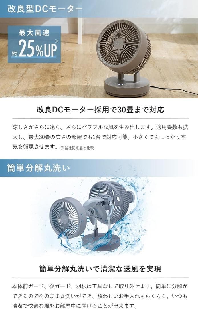 QUADS 360° DC サーキュレーター QSE505 アイボリー 扇風機