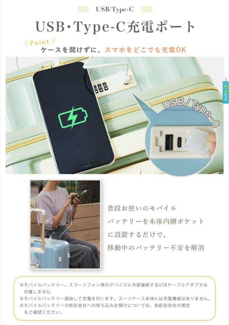 【ファンシーワンダーランド】スーツケース　フロントオープン　ピスタチオグリーンM