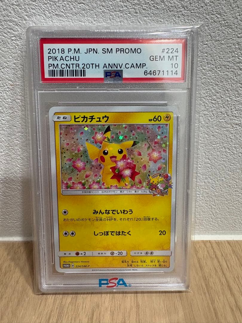 【PSA10】ピカチュウ224/SM-P プロモ みんなでいわう