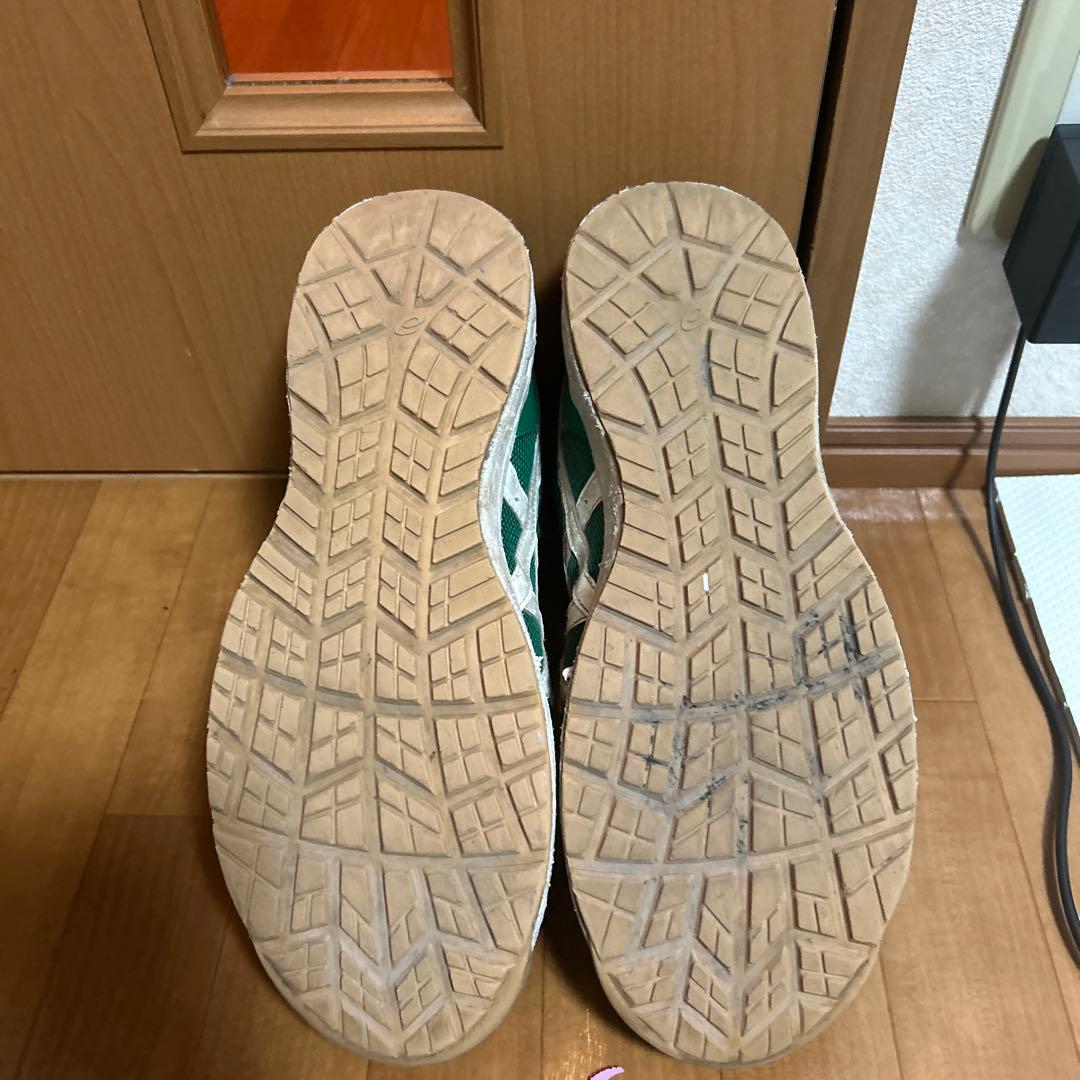 asics 緑 ハイカット安全靴　限定色