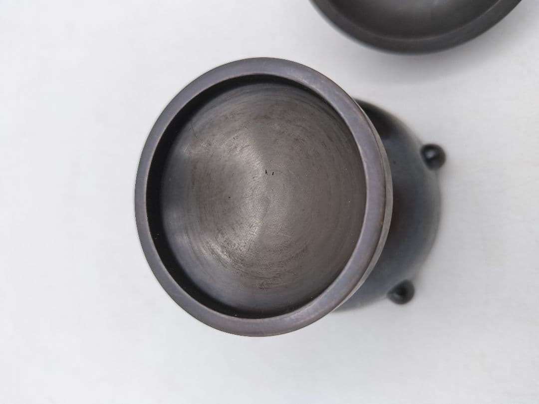 d107 唐銅 蓋置 火屋香炉 ホヤ 般若勘渓 木箱 茶道具 古物
