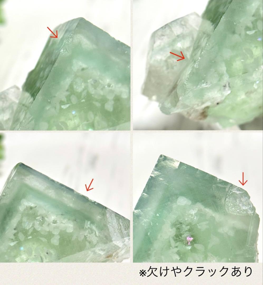 【D297】春色花吹雪・.。*グリーンフローライト 浙江省 原石 鉱物 標本