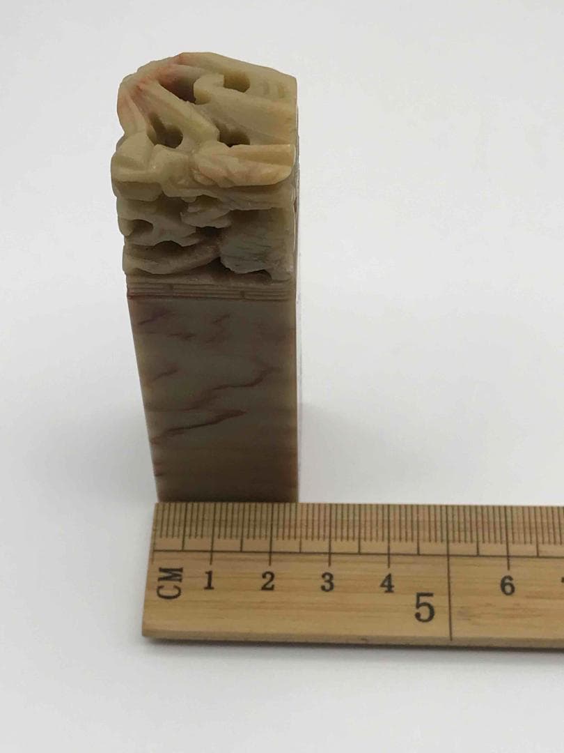 中国美術　篆刻　瑞獣鈕　一対　寿山石　杜陵坑石　石印 彫刻書道 (F-7)