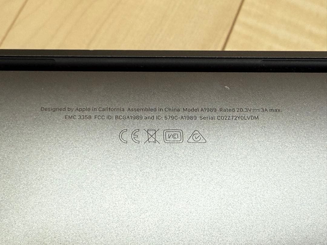 MacBook Pro 2019 13インチ 16GB 1TB USキーボード