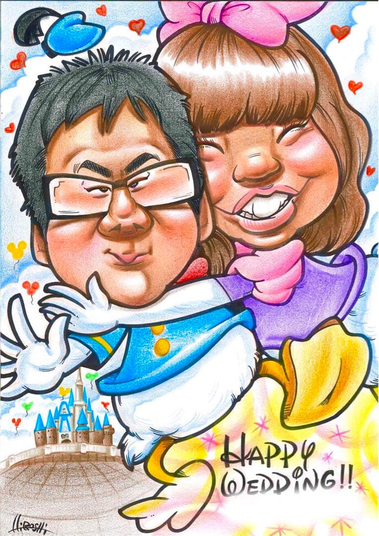 世界で1枚のオーダーメイド似顔絵☆ハイクオリティver★家族★送別