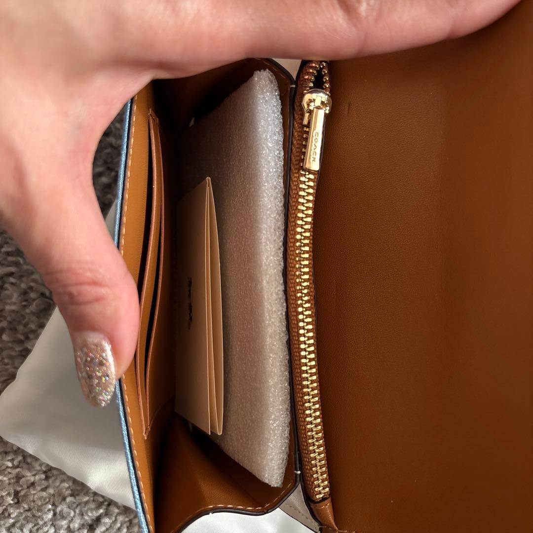 COACH ミニ財布 青 キャンバス
