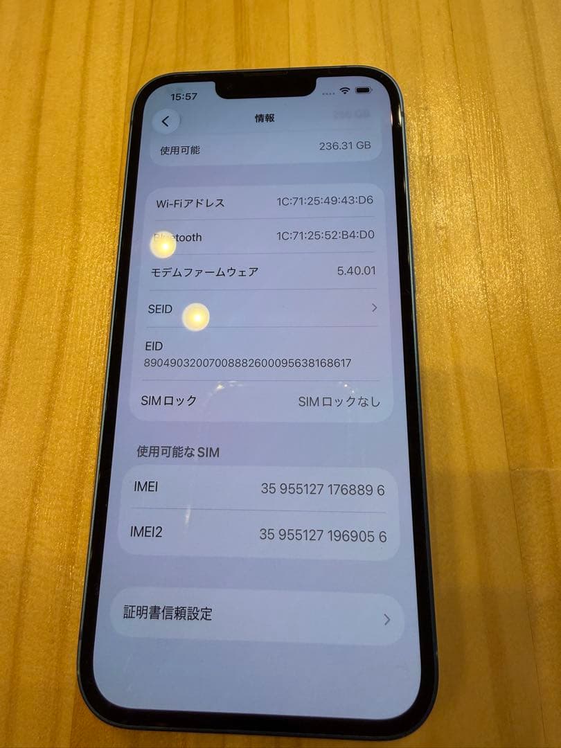 Apple iPhone 13 ブルー 256GB 本体と箱付き