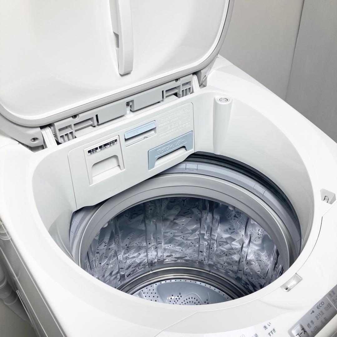 極美品 SHARP 縦型洗濯乾燥機 8kg ES-TX8K-W 2025年製