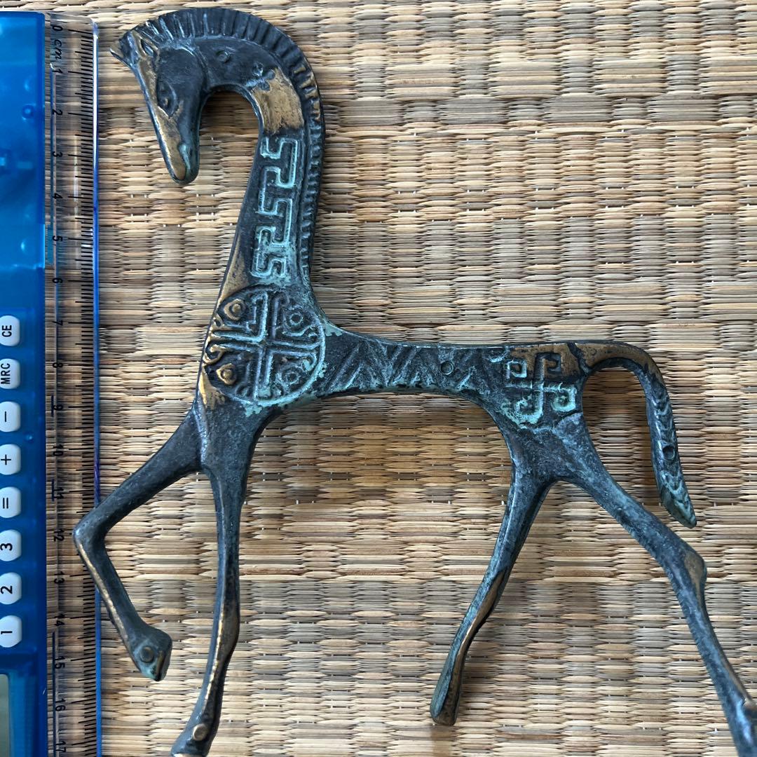 ギリシャ　青銅色の馬　彫刻セット