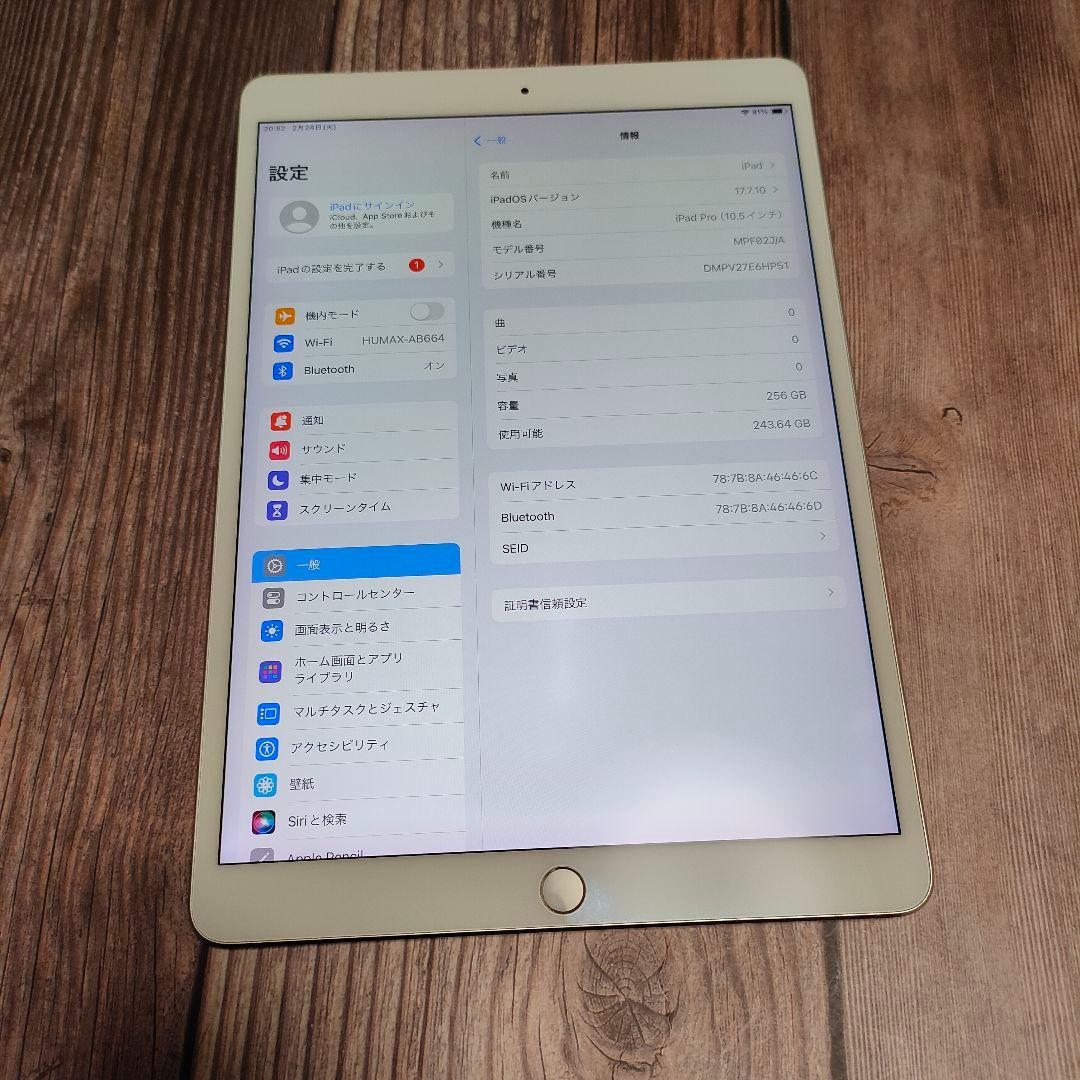 iPad Pro 10.5インチ 256GB バッテリー90% 美品
