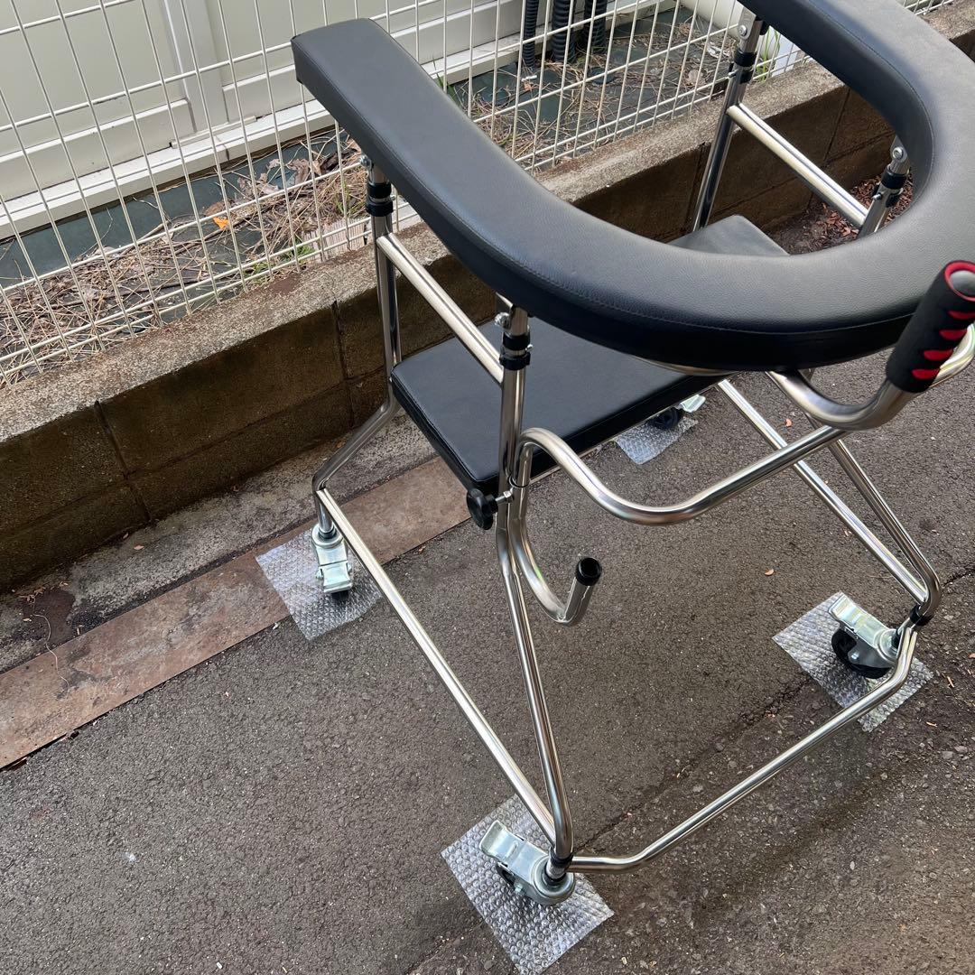 ［4110］座面付　U字型天板　歩行器　高さ調整可　耐荷重100kg